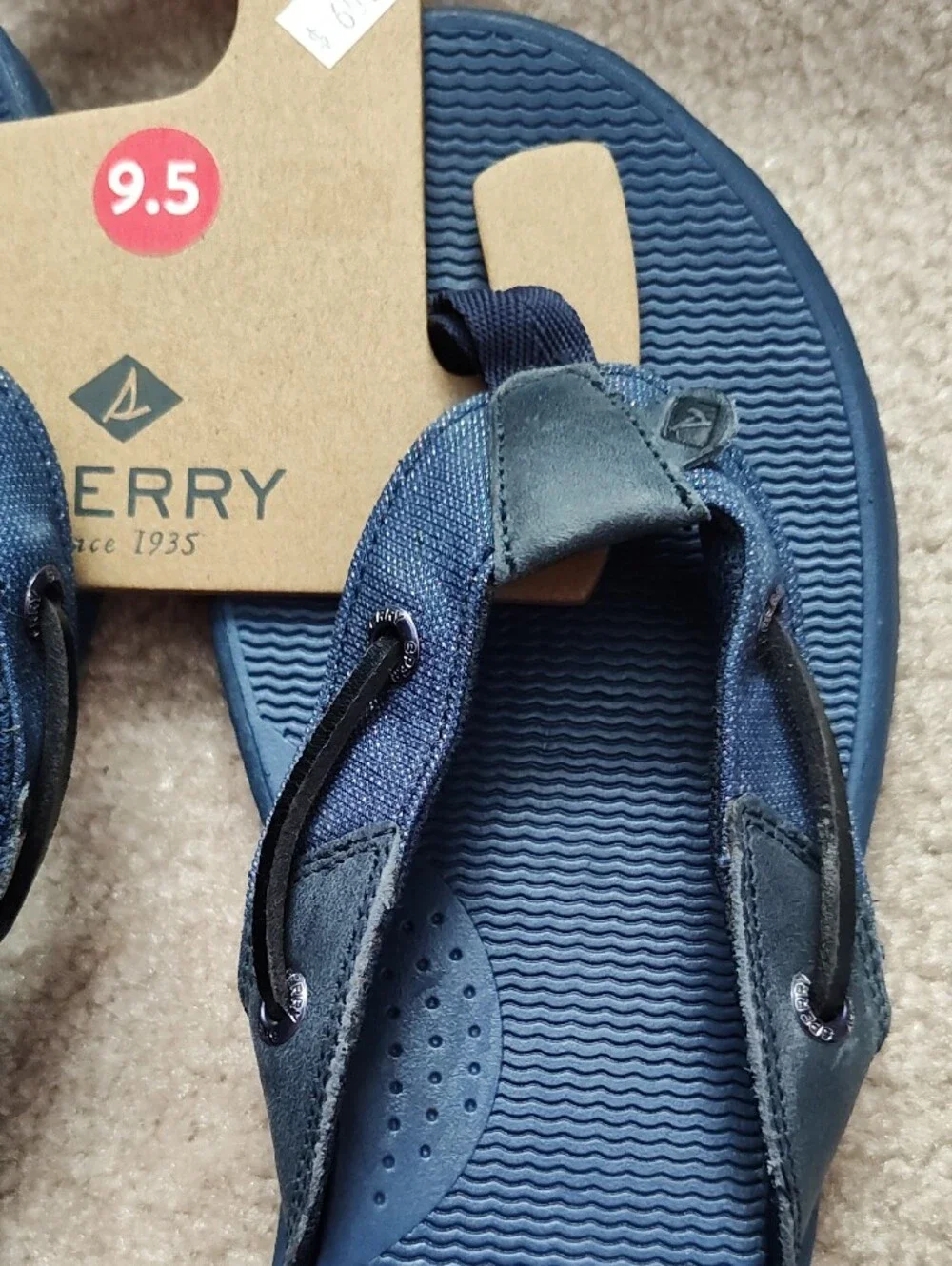 Sperry Navy Blue Flip Flop Sandals - Size 9.5
